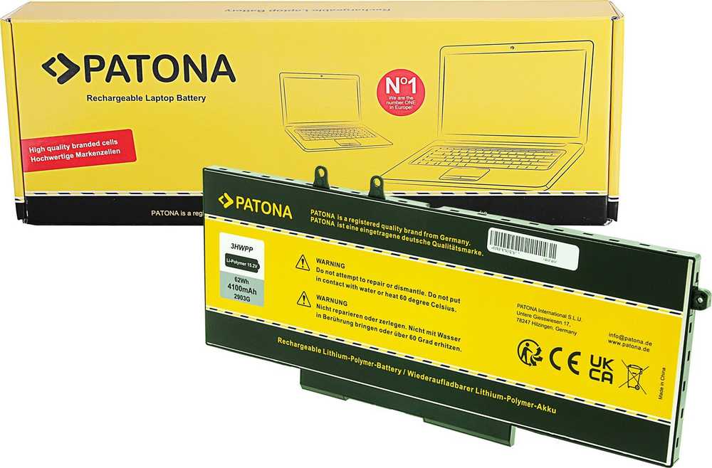 PATONA Dell 5410 Latitude 14" baterija, 4100mAh, 15.2V, ličio polimerų