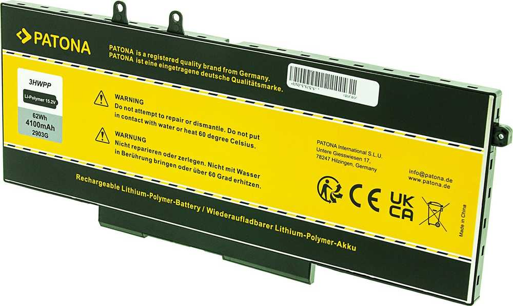 PATONA Dell 5410 Latitude 14" baterija, 4100mAh, 15.2V, ličio polimerų