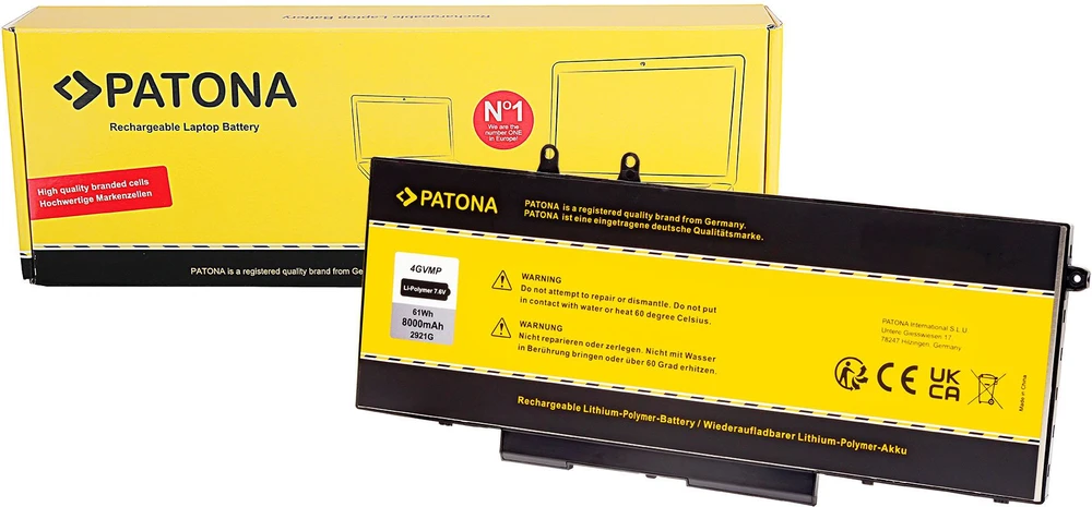 Standartinė PATONA baterija, skirta „Dell 5500 5501 5510 4GVMP“