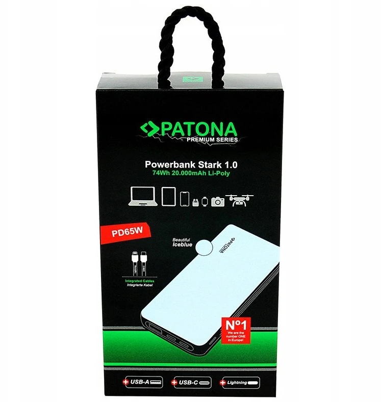 Patona Premium klasės išorinė baterija Stark 1.0 PD65W 20000mAh