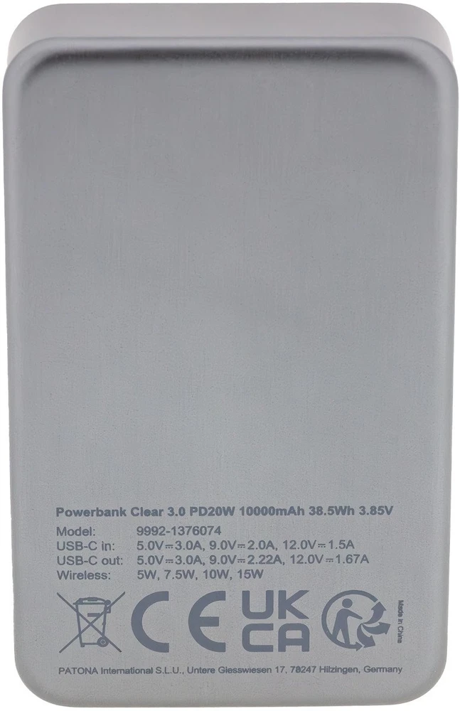 Patona Premium Clear 3.0 MagSafe 10000 mAh PD 20W 15W