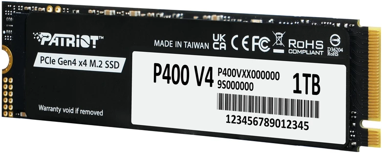SSD diskas Patriot P400 V4 M.2 PCI-Ex4 NVMe 1000GB 6GB/s (P400VP1TBM28H)