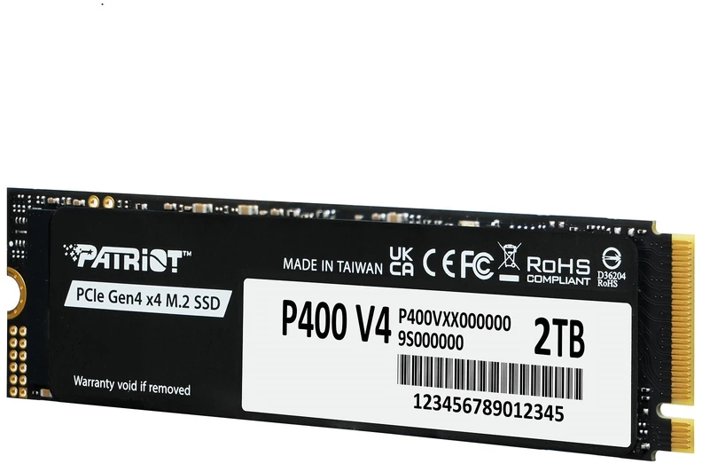 Patriot P400 V4 2 TB, SSD – PCIe 4.0 x4, NVMe 2.0, M.2 2280