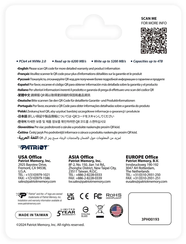 Patriot P400 V4 PCIe4 NVMe 500GB