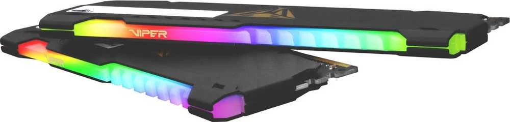 Operatyvioji atmintis RAM PATRIOT Viper Steel RGB DDR4 32GB 2x16GB 3600MHz w/ Juodas heatshield Dual Kit