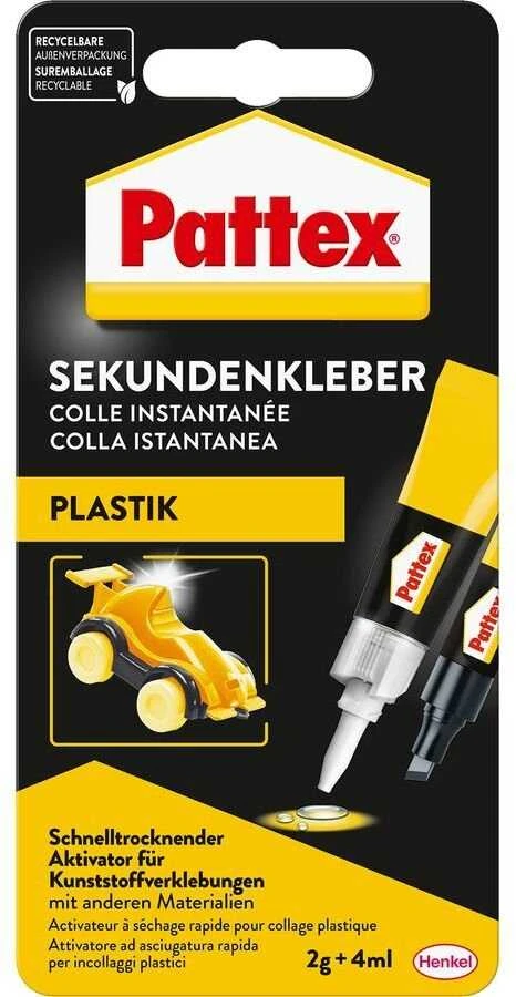 „Pattex Plastix“ antriniai klijai, dviejų komponentų klijai 4 ml / 2 g