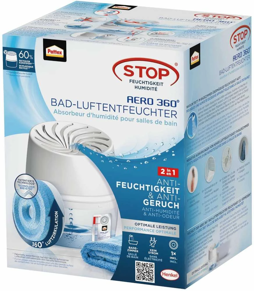 Sausintuvas Pattex Pattex Luftentfeuchter Gerät AERO BAD inkl. 450g Tab