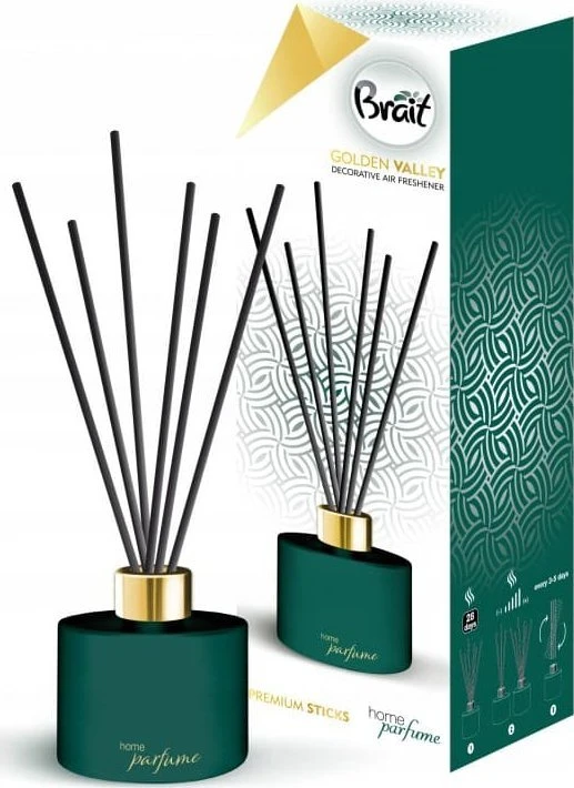 Dekoratyvinis oro gaiviklis su lazdelėmis Brait Golden Valley 100ml