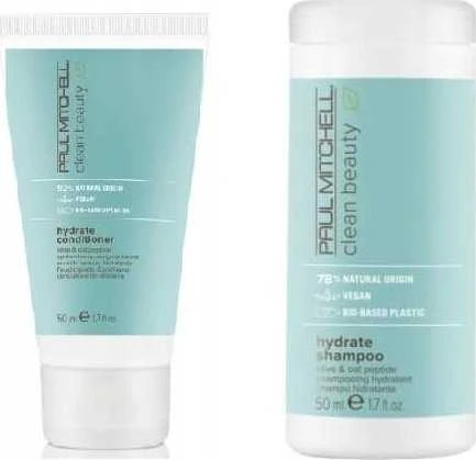 Paul Mitchell Clean Beauty Hydrate veganiškų plaukų šampūnas „Balances Moisture“, 50 ml