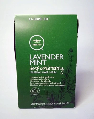 Paul Mitchell „Lavender Mint“ giliai kondicionuojantis plaukų kaukės kreminio ekstrakto ir drėkinamosios kaukės rinkinys, 6 vnt., 20 ml