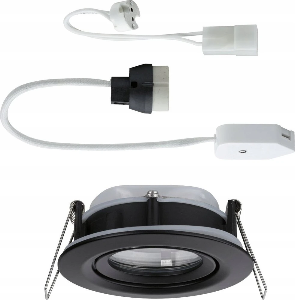 Paulmann Įleidžiamas šviestuvas NOVA LED PLUS DIM pakreiptas GU10 max.35W 93mm IP65 230V matinis juodas / aliuminis