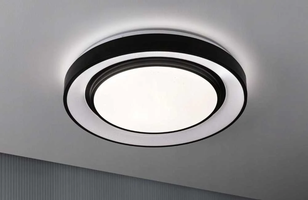 Lubinis šviestuvas Paulmann Panel Rainbow Dynamic 38,5 W RGB kintama balta/juoda lubų lempa