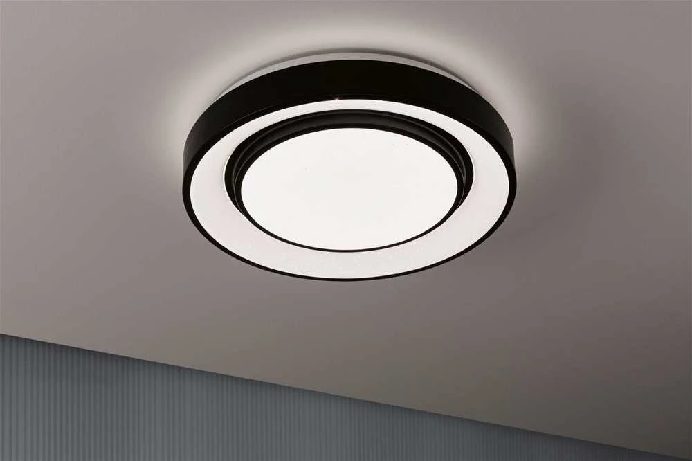 Lubinis šviestuvas Paulmann Panel Rainbow Dynamic 22W RGB Variable balta/juoda lubų lempa