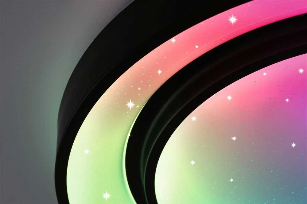 Lubinis šviestuvas Paulmann Panel Rainbow Dynamic 22W RGB Variable balta/juoda lubų lempa