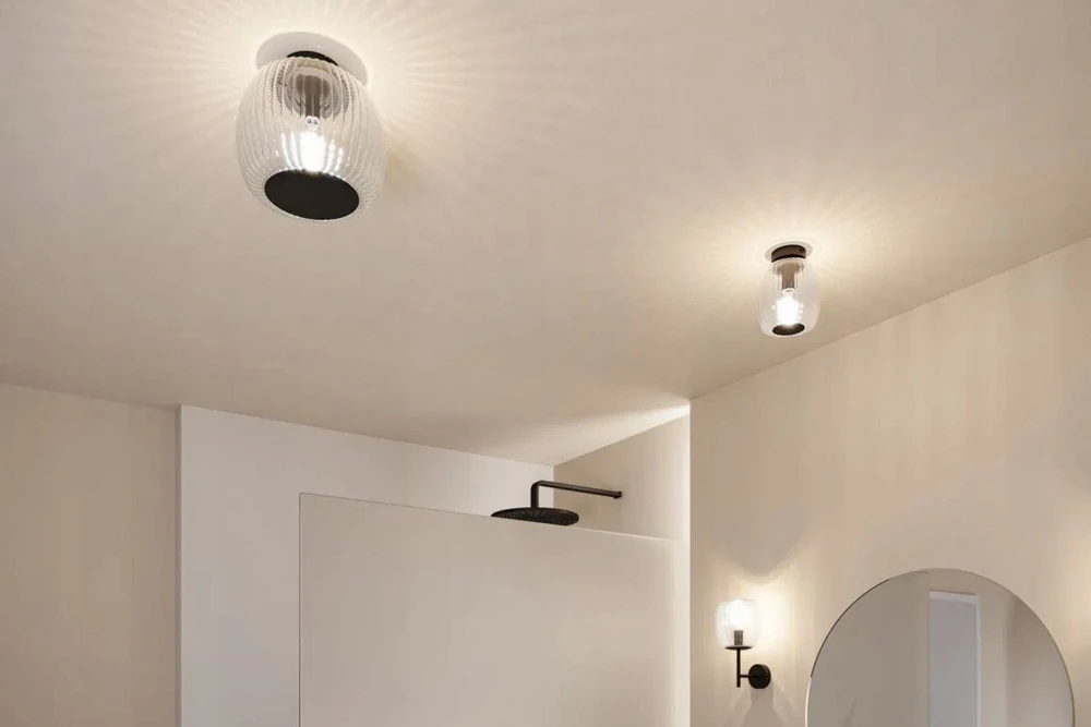 Paulmann lubinis šviestuvas RUYA vonios lubų šviestuvas E14 max 20W IP44 230V matinis juodas / stiklas