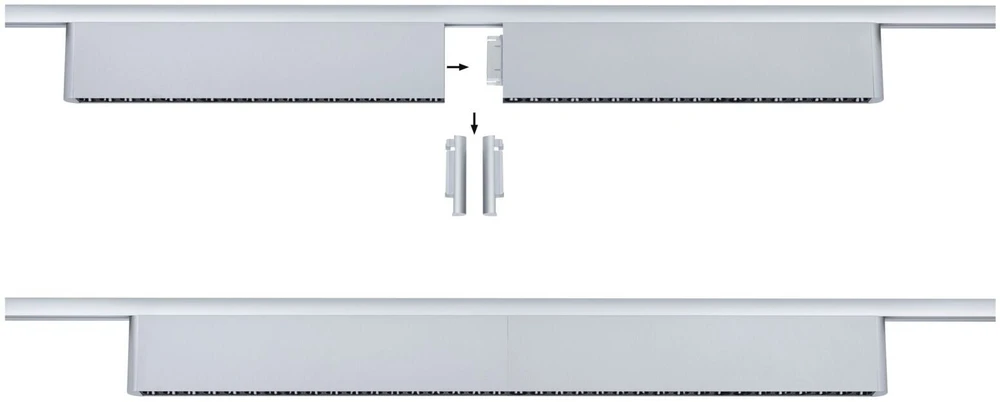 Paulmann URail ZELOS LED 3 pakopų ryškumo reguliatorius 10W 1050lm IP20 3000K 230V matinio chromo / aliuminio bėgelio šviestuvas