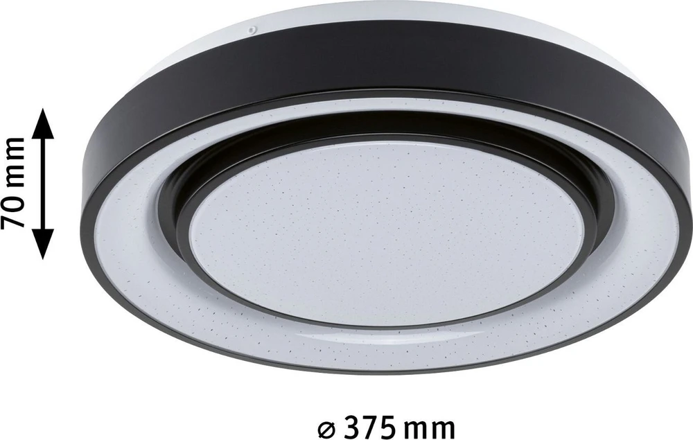 Lubinis šviestuvas Paulmann Panel Rainbow Dynamic 22W RGB Variable balta/juoda lubų lempa