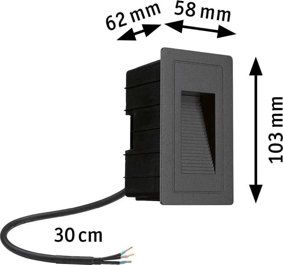 Sieninis šviestuvas Paulmann Sieninės lempos fasado šviestuvas 230V Aukštas 4W IP44 3000K 103x62 Aliuminis