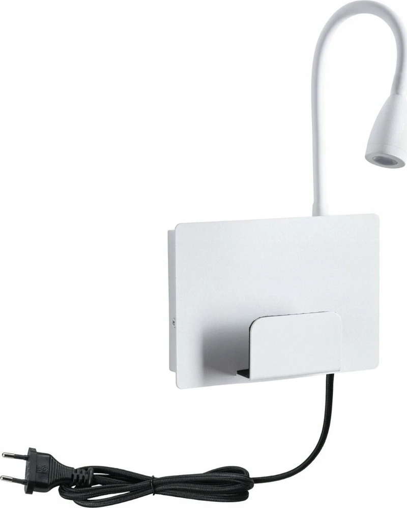 Paulmann sieninis šviestuvas HALINA LED 2.4W 200lm 2700K USB-C 230V matinis baltas/metalinis