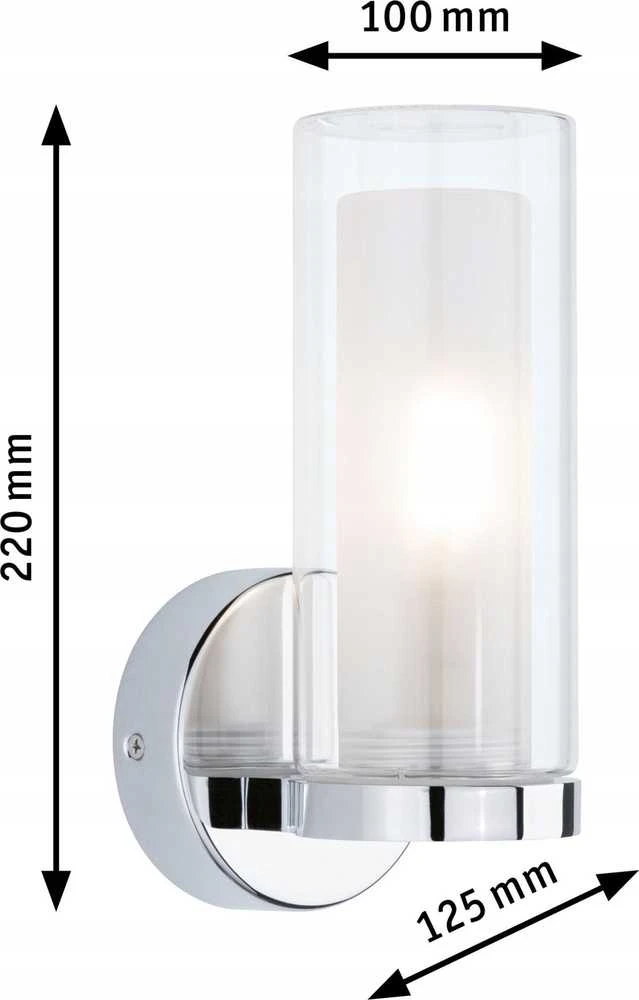 Paulmann sieninis šviestuvas LUENA E14 maks. 20W IP44 230V stiklas chromas / metalas
