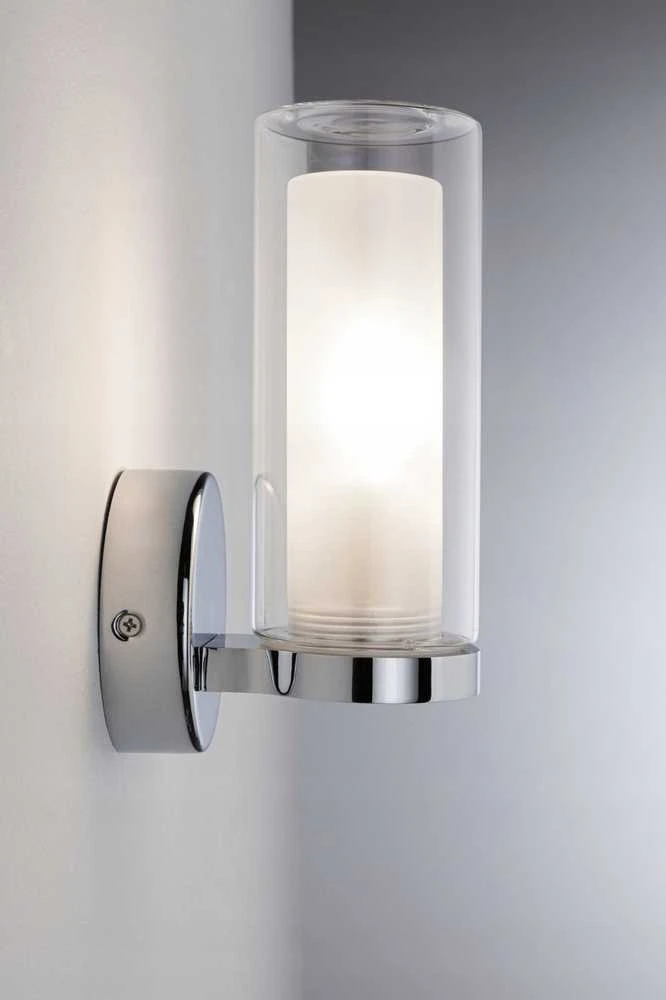 Paulmann sieninis šviestuvas LUENA E14 maks. 20W IP44 230V stiklas chromas / metalas
