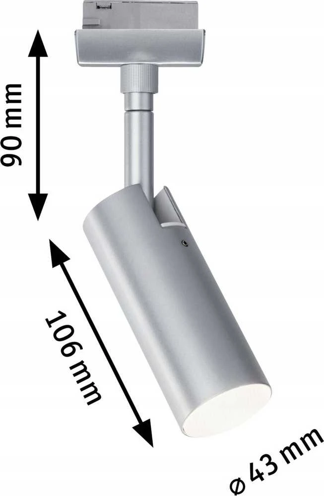 Paulmann Track prožektorius URail TUBO LED 3-STEP DIM 4W 150lm 3000K 230V matinis chromas / metalas
