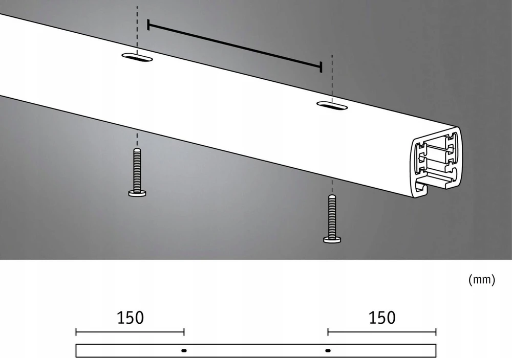 Paulmann URail šynų sistema 0,5m 230V balta RAL9003 / metalas