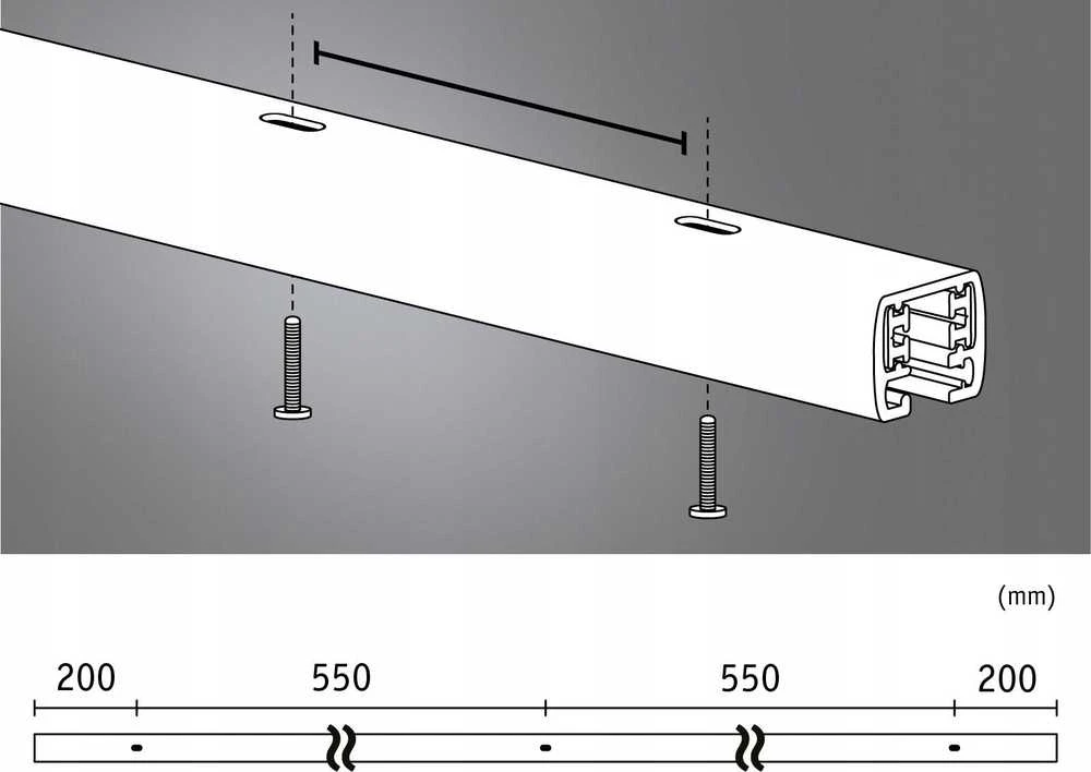 Paulmann URail šynų sistema 1,5m 230V matinė juoda / metalinė