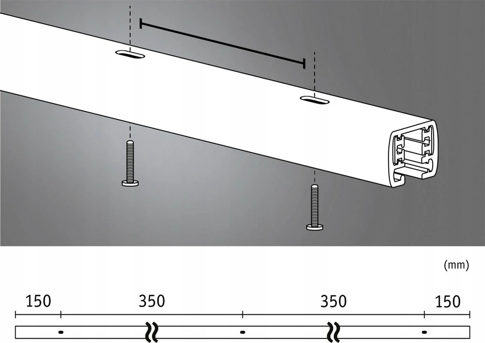 Paulmann URail šynų sistema 1m 230V balta RAL9003 / metalas