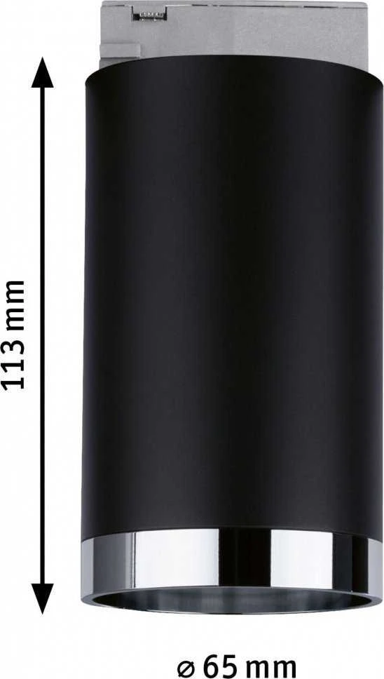 Paulmann URail sistemos taškinis vamzdis maks. 10W GU10 Juodas Matt/Chrome 230V