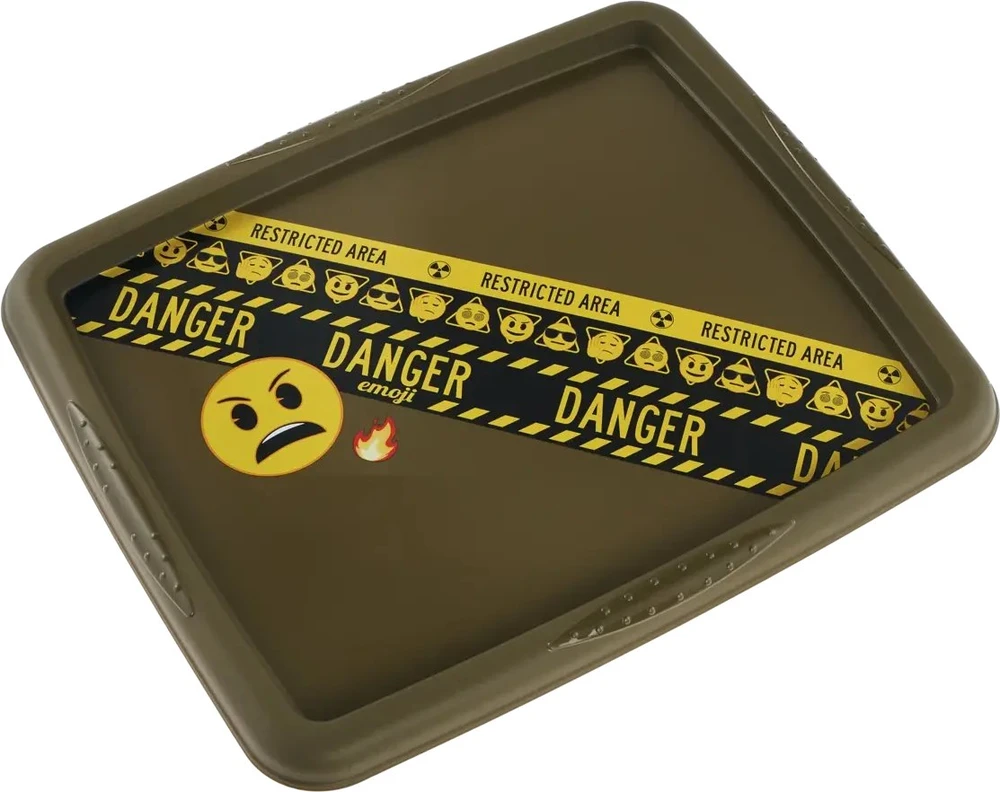 Paw Keeeper Dėžė su dangčiu 24L Karolina "Emoji Danger" 42,5x35,5x22,5cm alyvuogių spalvos