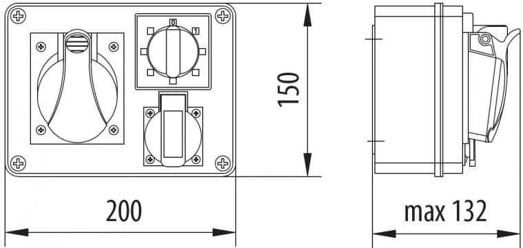 Pawbol Stacionarus skirstomasis įrenginys R-BOX 190 1x16A/5P 2x250V IP44 (B.1602)