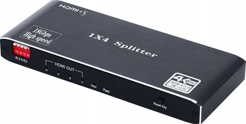 Pawonik SPLITTER HDMI 2.0 1x4 ROZDZIELACZ ULTRA HD UHD 4K HDCP 2.2 HDR10