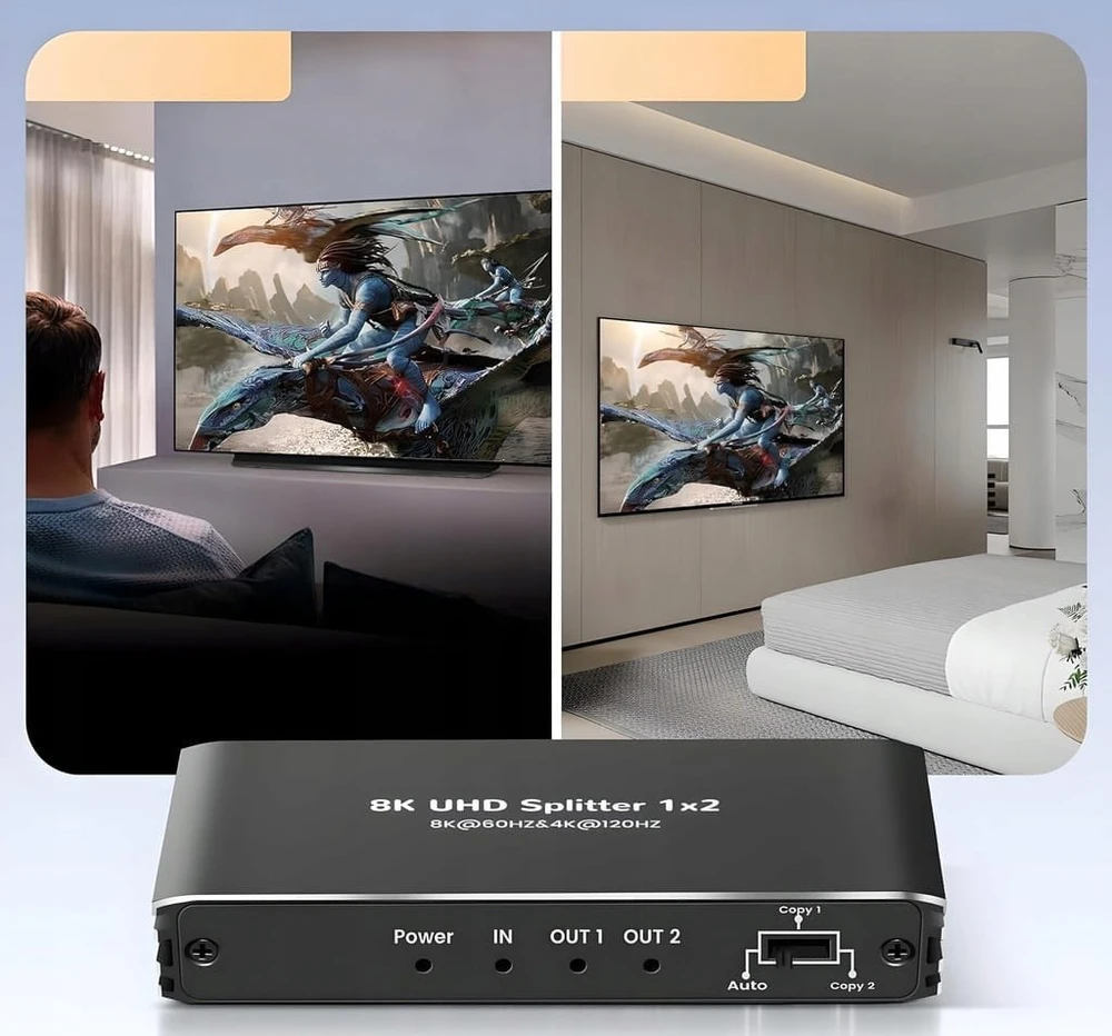 SKILTUVAS HDMI-SP-1/2-2.1 PAWONIK