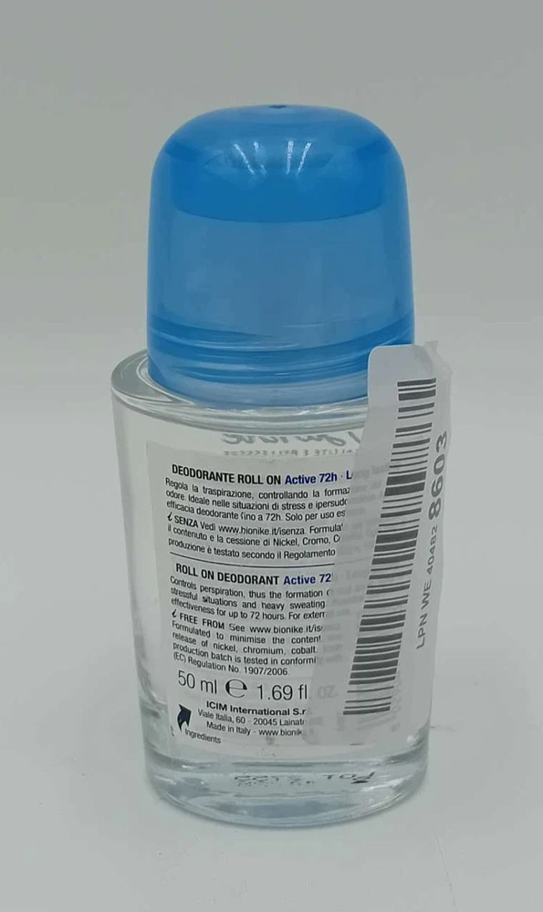 BioNike Defence Deo Active 72 val. apsauga dezodorantas roll-on unisex, 50 ml