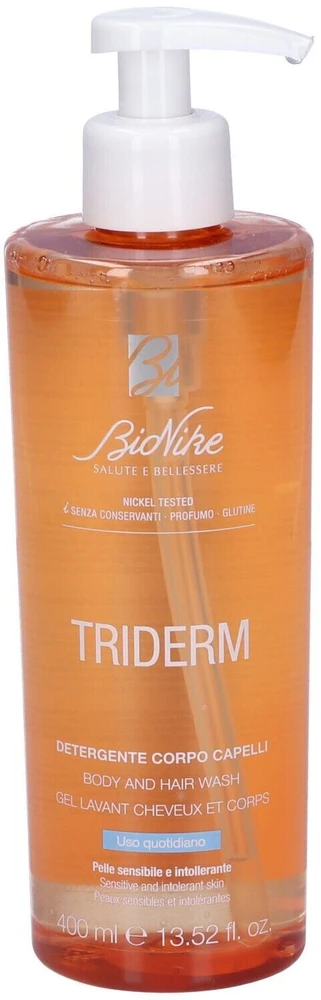 BioNike Triderm Cleansing & Refreshing Dušo želė For Body & For Hair For Sensitive Skin, 400 ml