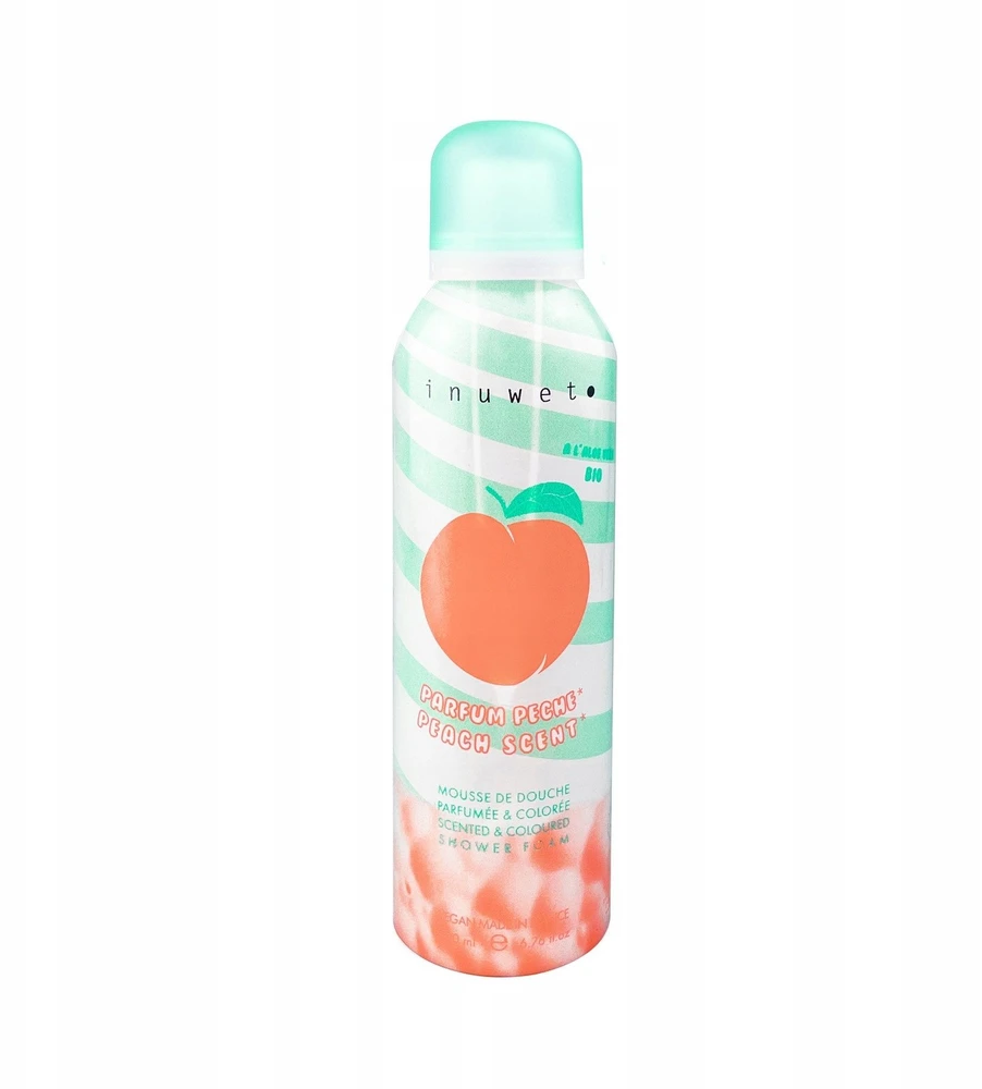 Inuwet Peach Vegan & Natural Ingredients Hydrating & Softening Shower Mousse, 200 ml