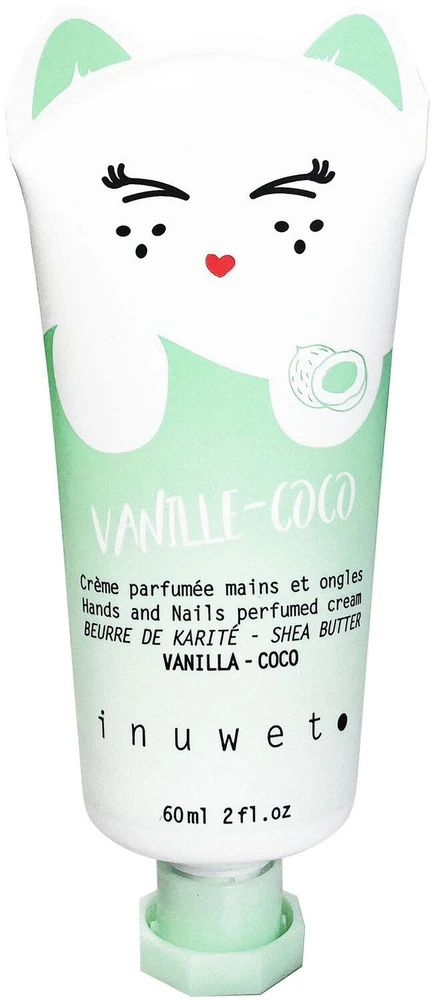 Inuwet Vanilla-Coco Vegan Hydrating & maitininantis & Softening Hand & Nail Kreminis Vanilla, 60 ml