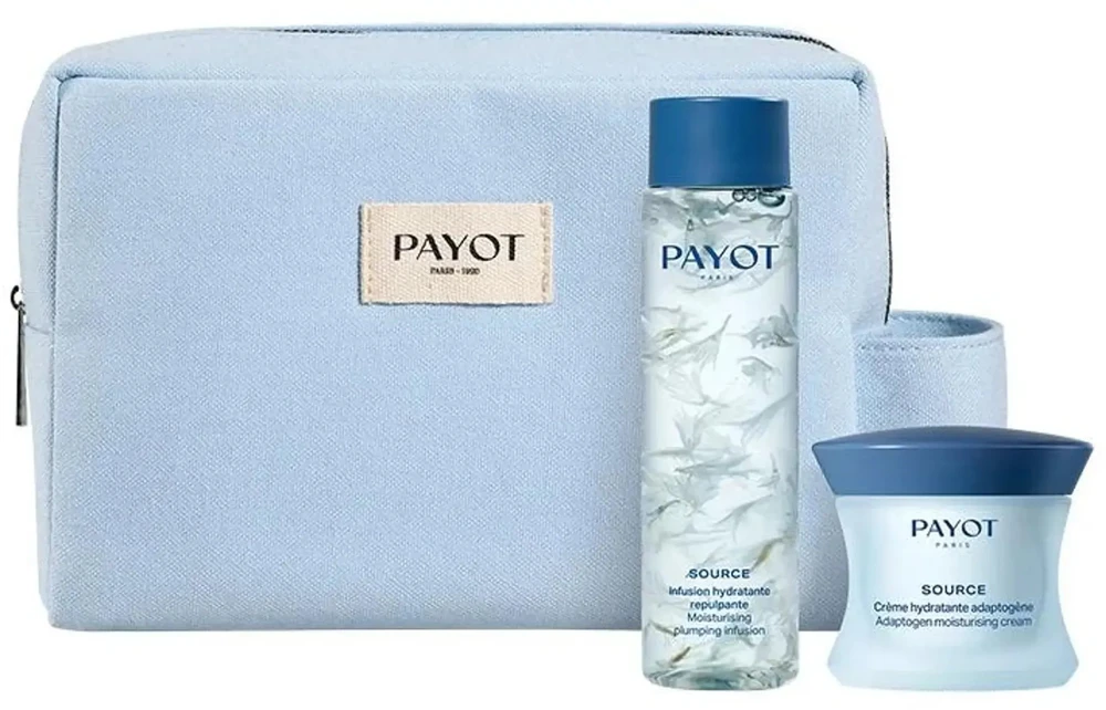 Set Payot: Source Adaptogen Hydrating 48H Kreminis For Face, 50 ml + Source Moisturizing Essence Lotion For Face, 125 ml