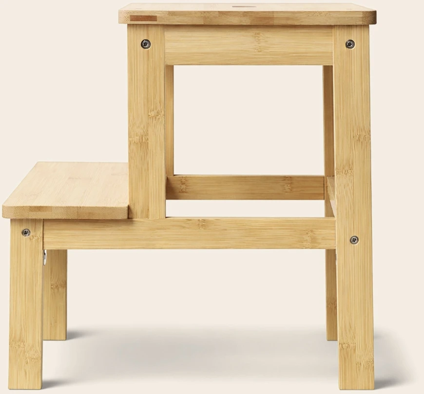 P&C Bambukinė taburetė su laipteliu KROK, aukštis 46 cm