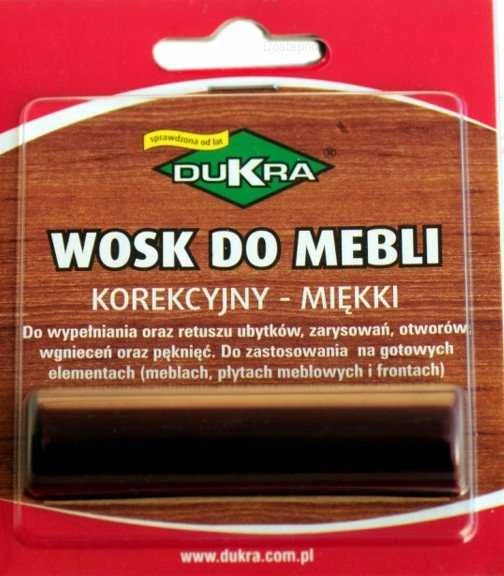 Vaškas defektams Dukra 14, geltonas, 75 x 19 mm