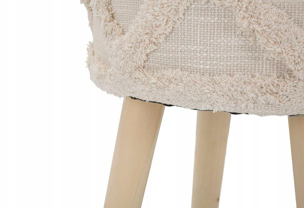 P&C Boho stiliaus taburetė, medinės kojos, Ø 32 cm