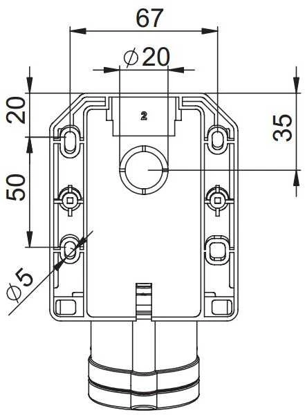 PCE Fiksuotas lizdas 32A 230V 2P+E IP44 123-6
