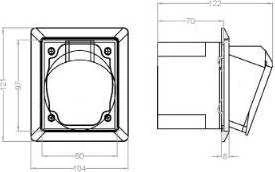 PCE Mazgas su 16A 5P 400V / 80x97 / raudona IP44 TWIST 415- 6pkr