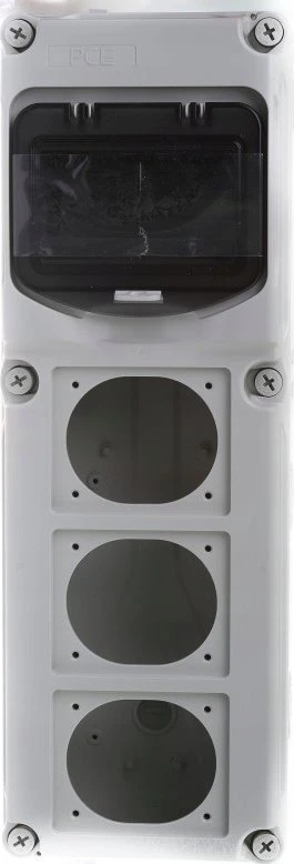 PCE ROZDZIELNICA BUDOWLANA FLEX, 6-MOD, Z 3 OTWORAMI NA GNIAZDA , MATERIAŁ ABS IP66/67, 15850603