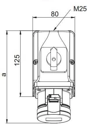 PCE Combi lizdas su jungikliu 0-1 16A M25 16/5 400V IP44 915-6w