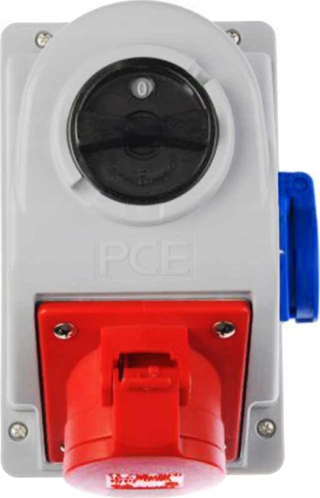 PCESP statybinis skirstomasis skydas PCE Combo-Pol 96061441W 16A 400V 3P+Z lizdas 230V jungiklis 0-1 IP44