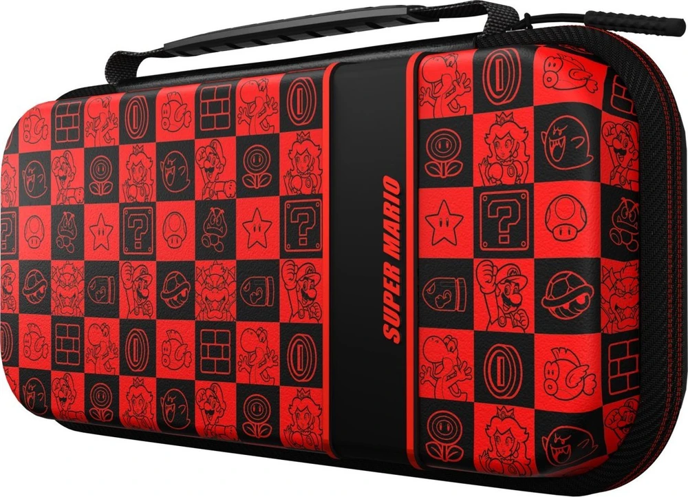 PDP GLOW Kelioninis dėklas skirtas Nintendo Switch | Super Icon | Juoda/Raudona