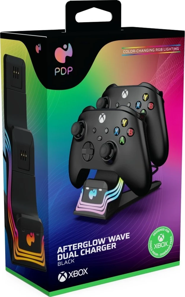 PDP Afterglow Wave dvigubas įkroviklis, juodas, XBOX One