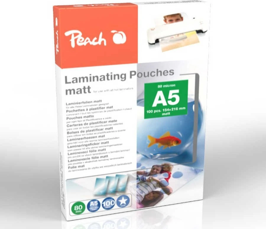 Peach folie laminacyjne A5 (154x216mm), 80mic, matt